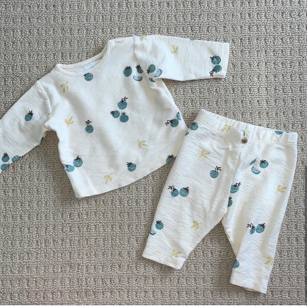 Zara Baby Fruit Print Knit Top & Leggings